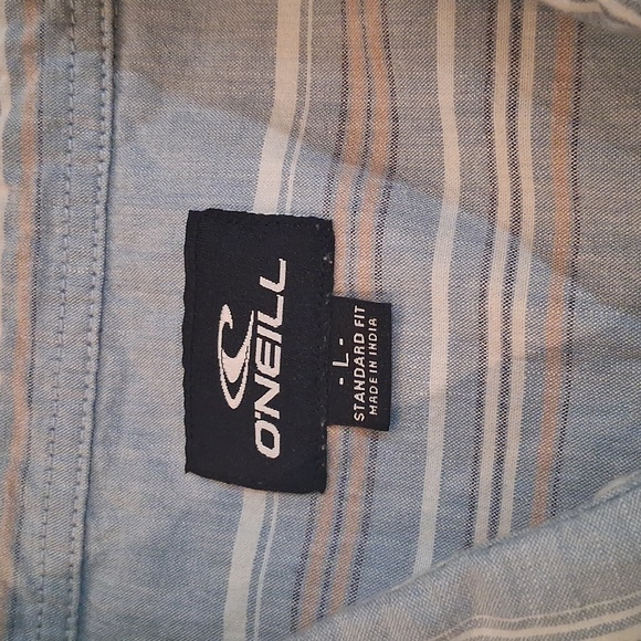 Men's O'Neill Blue Striped Shirt - Picture 2 of 4